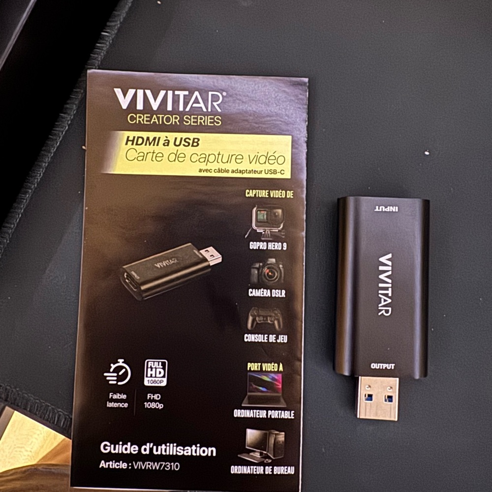 Black HDMI to USB Video Capture Adapter